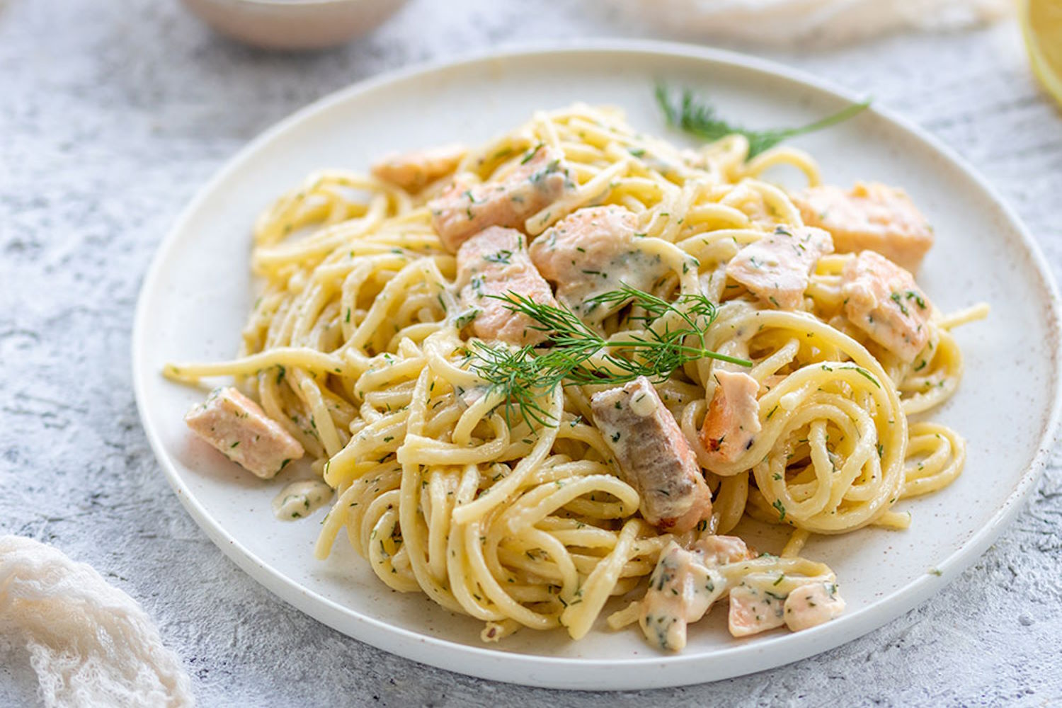 Spaghetti mit Lachs